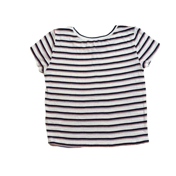 Garage Stripe Baby Tee, White/Navy/Red, size Medium - Picture 3 of 6